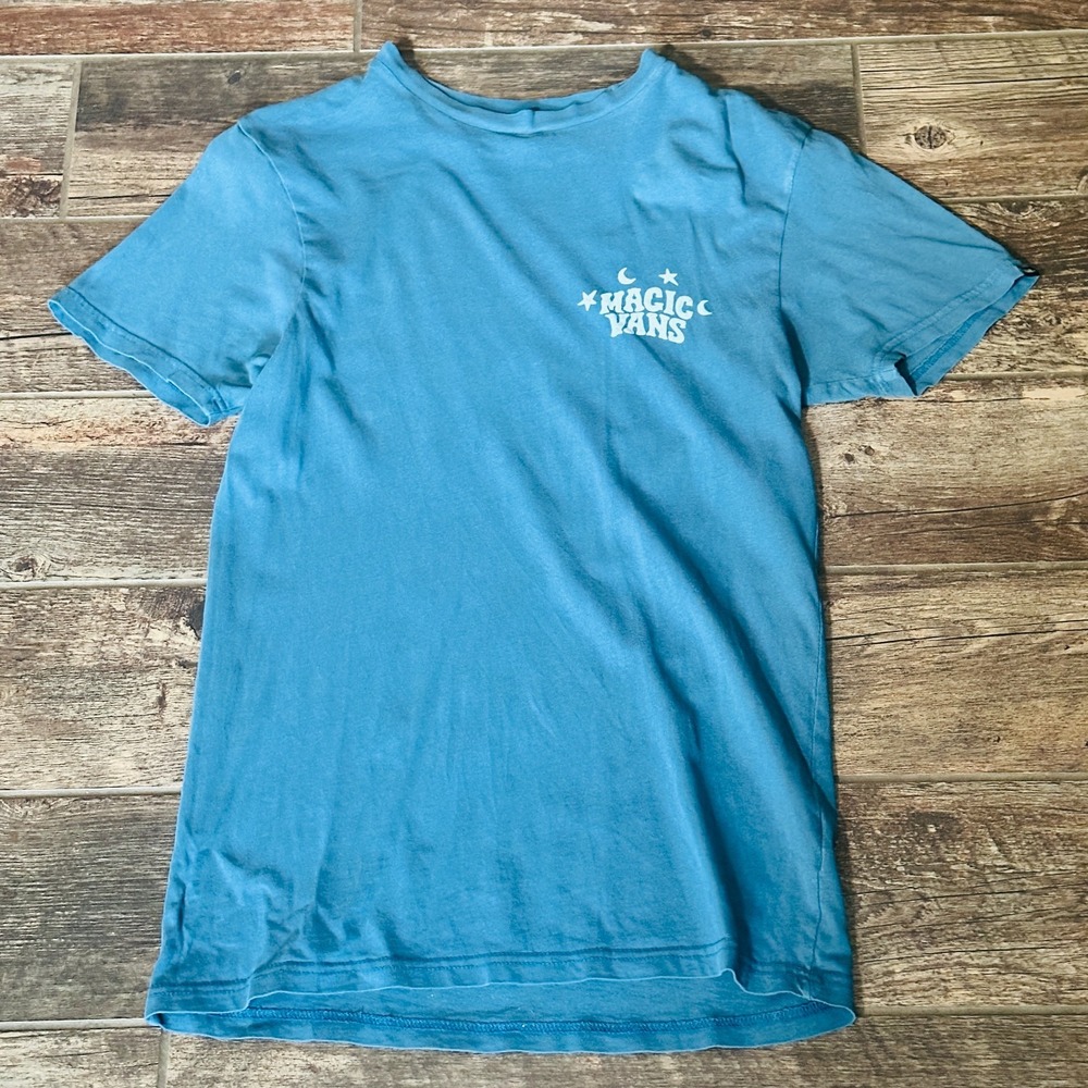 Vans Slim Fit Tall - T-Shirt Men's Small S Blue - Magic Vans Off The Wall
